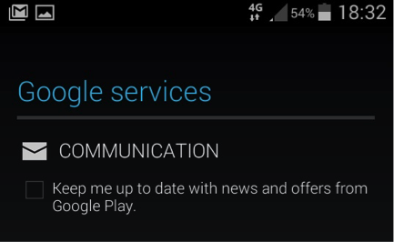Android phone Google services screenshot