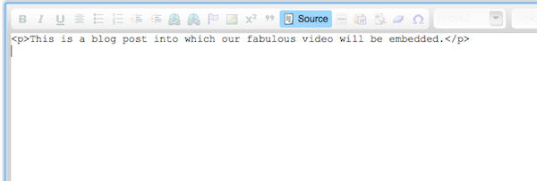 Image of the source code on a blog post being created