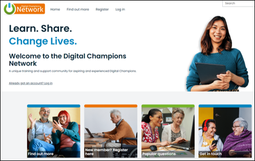 screenshot of the digital champions network