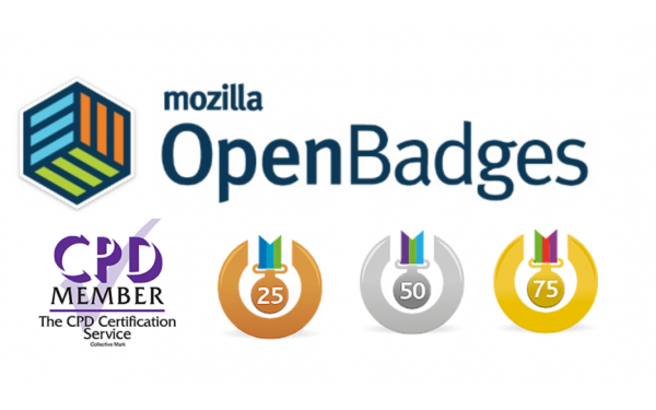 Mozilla Open badges, logo and CPD logo