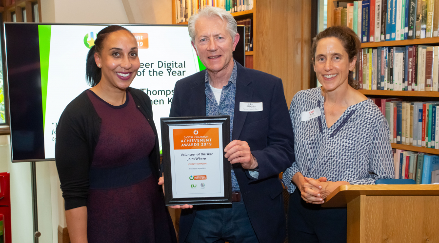 John Thompson receiving his Digital Champion Award