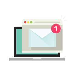 laptop with email icon
