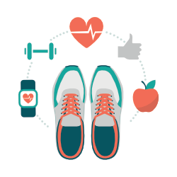 trainers and health and fitness imagery