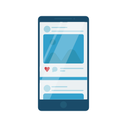 mobile phone showing social media