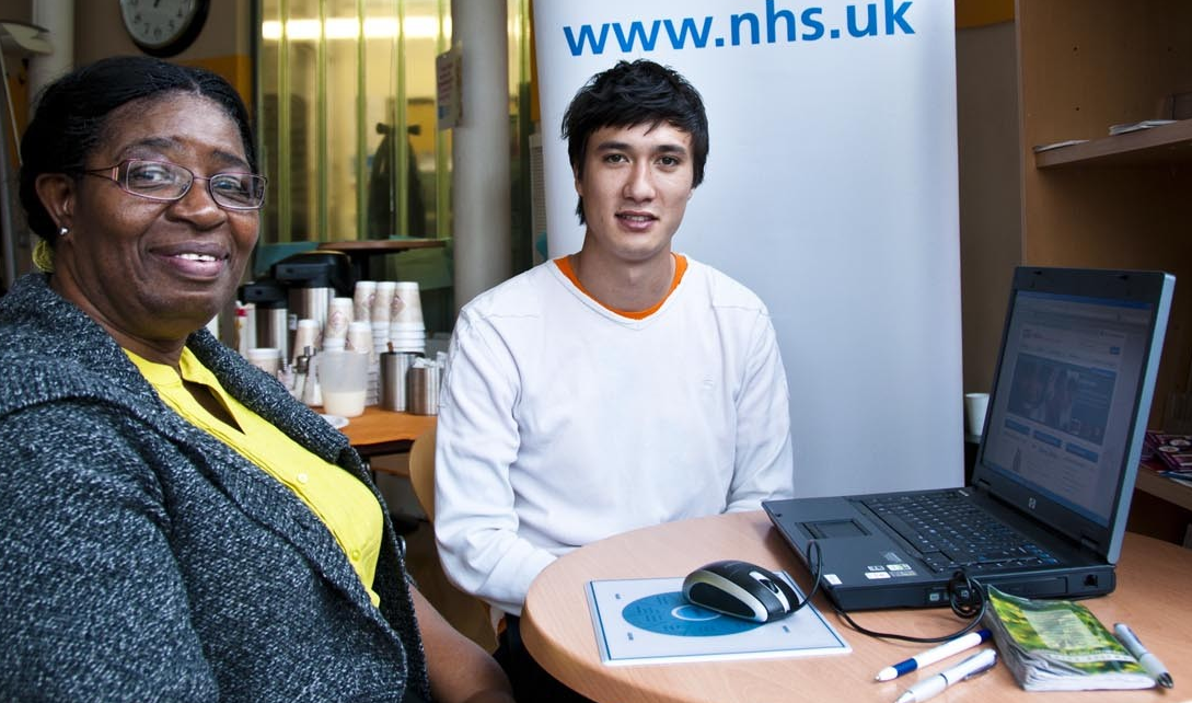 lady at an NHS consultation