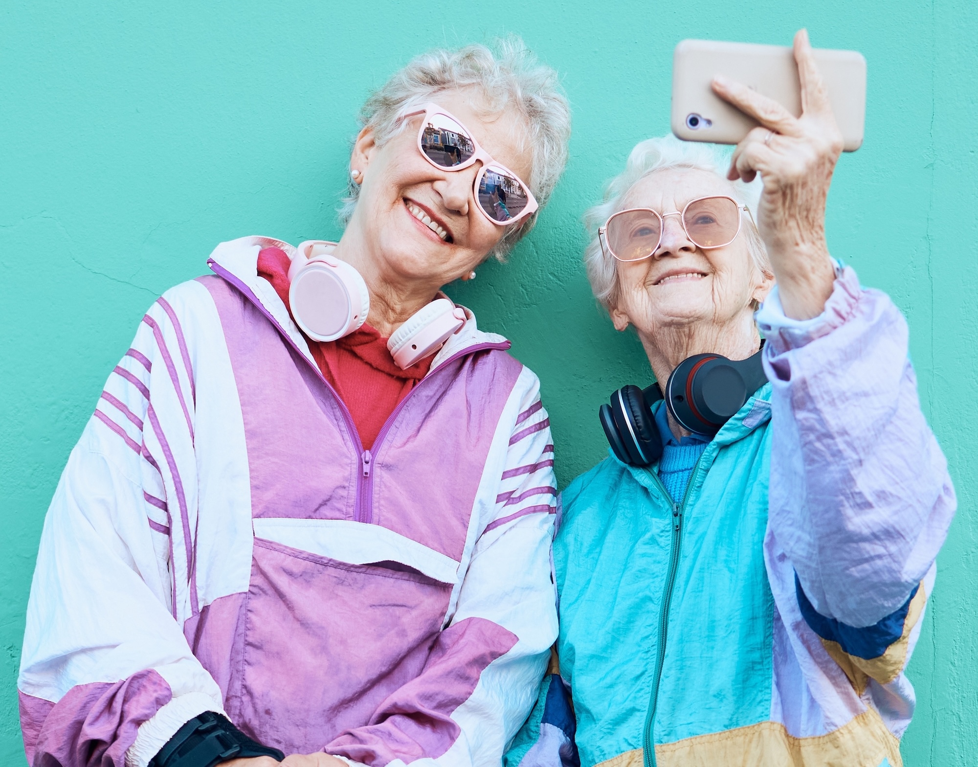 two women taking a selfie