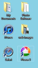 Shortcut icons on desktop