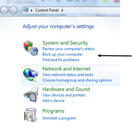 System and security menu