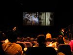People watching a film