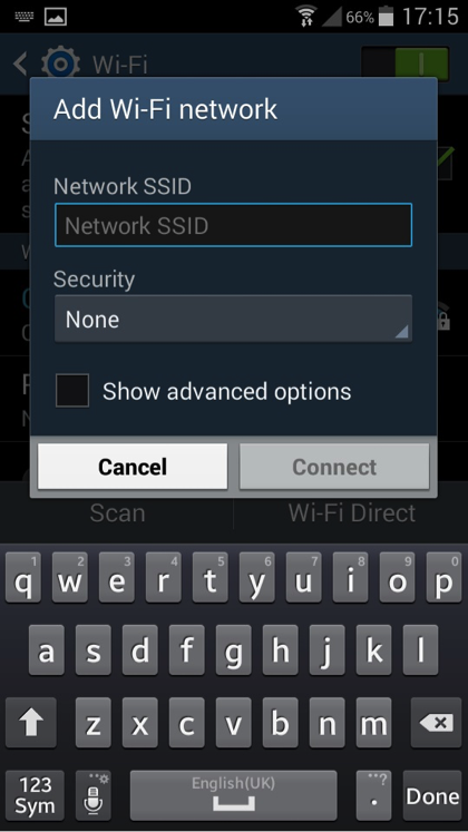 Android wifi settings screenshot