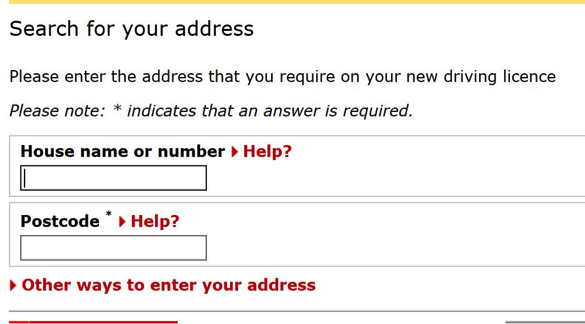 Apply for provisional driving licence search for your address page