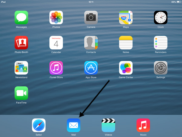 Mail icon on an iPad