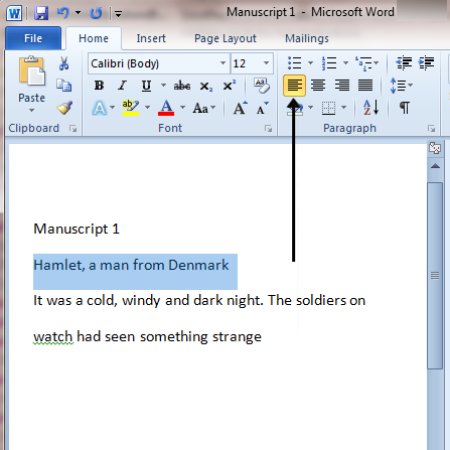 Microsoft Word left alignment