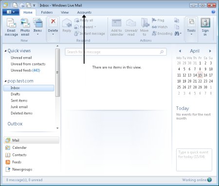 Windows live mail accounts