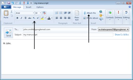 Windows live mail formatting