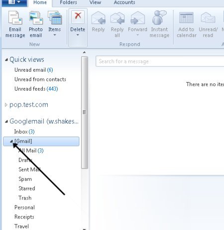 All folders in windows live mail