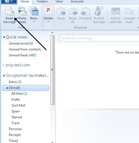 Windows live mail email message