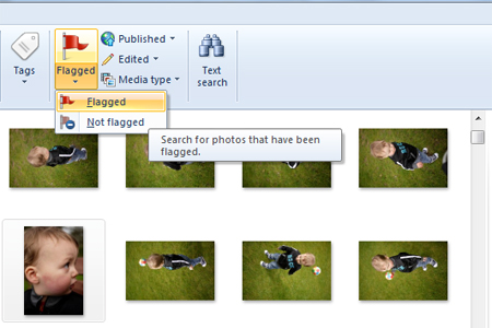 Windows live photos which are flagged