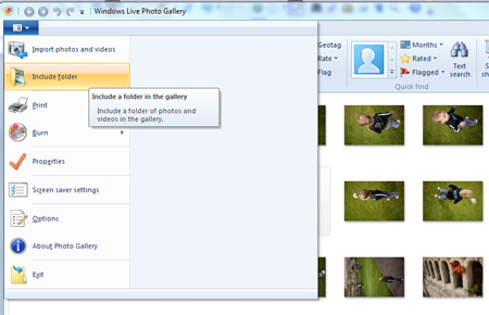Select include folder from drop-down list