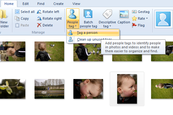 Windows live photo gallery tag a person