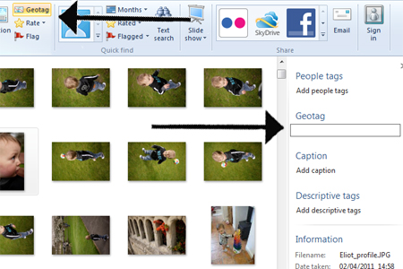 Windows live photo gallery geotag