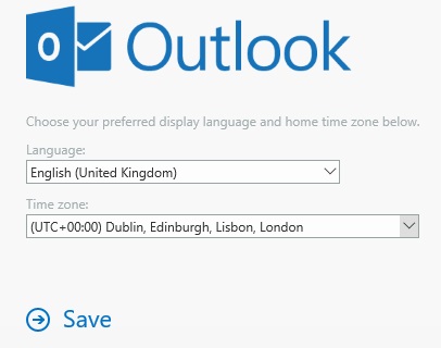 Outlook sign in page screenshot