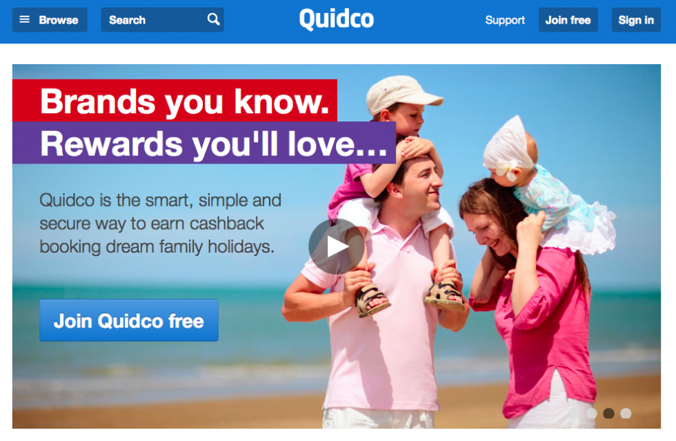 Quidco homepage