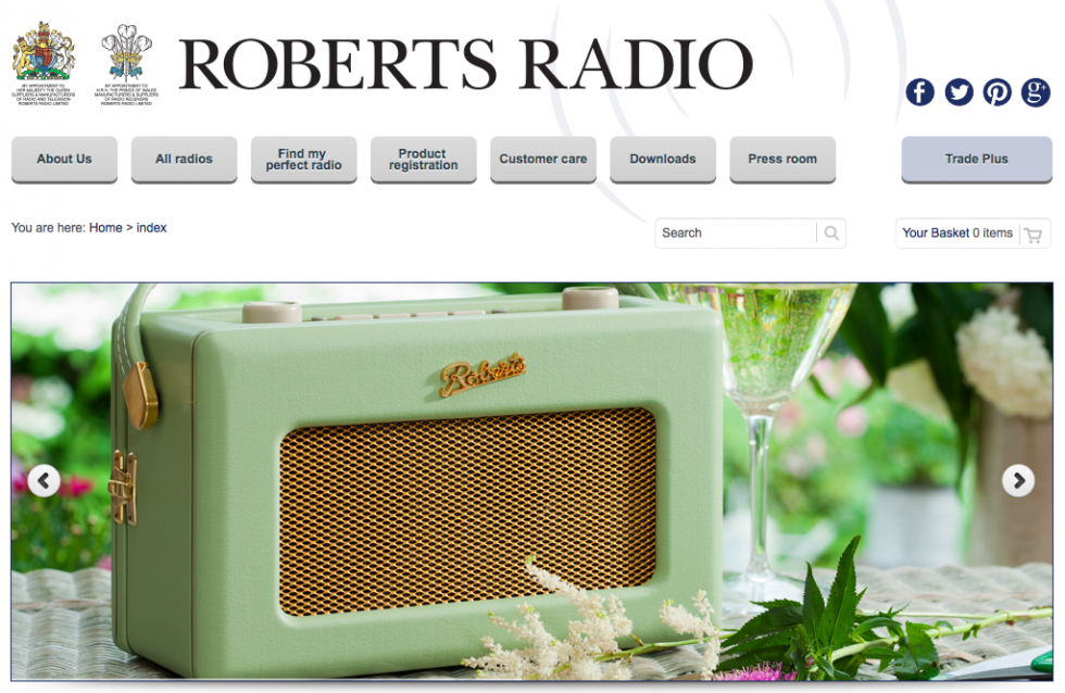 Roberts Radio homepage