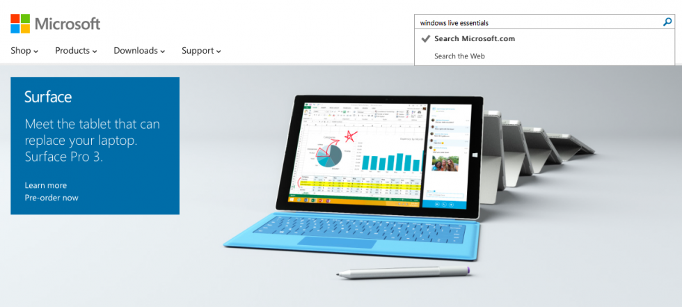 Microsoft homepage