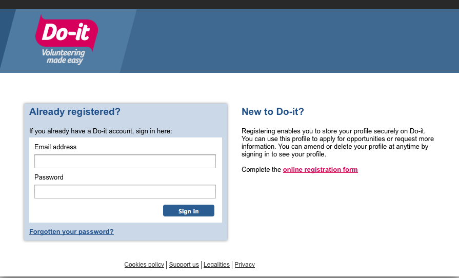 Do-it.org.uk registration page