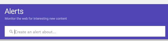 Google Alert search box