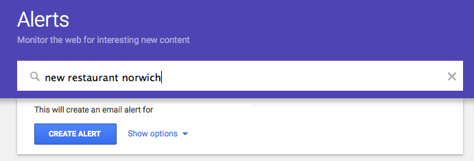 Creating a Google Alert