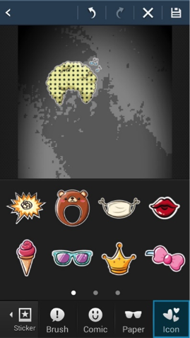Sticker editing tool screenshot on Android phone