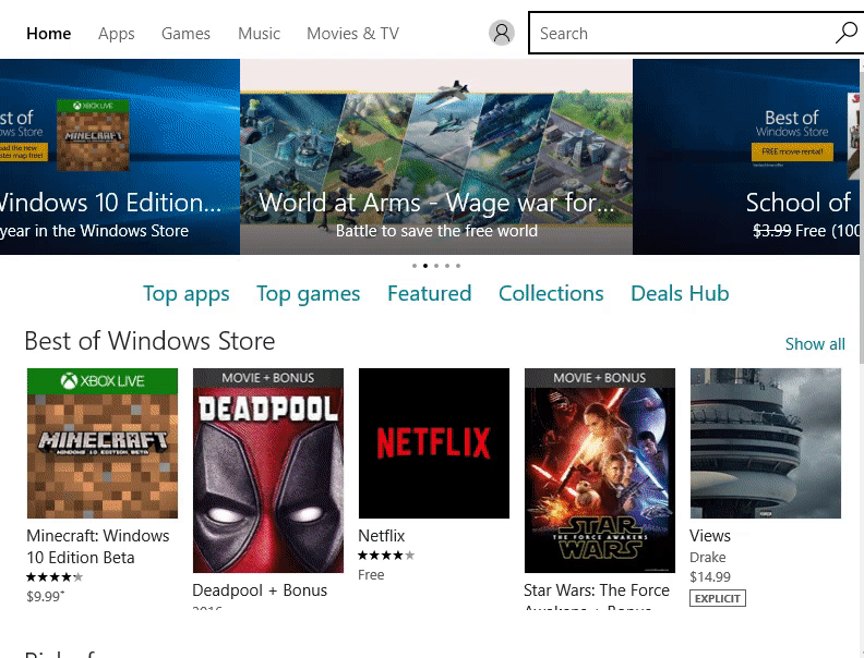 Windows 10 App Store animated gif