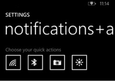 Windows phone settings screenshot