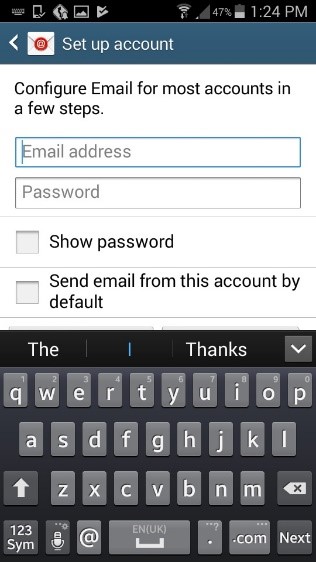 setting up an email account 