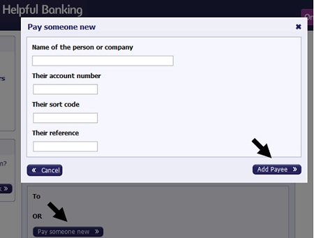 Add payee button