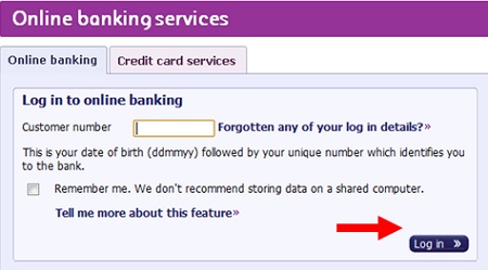 Log in button