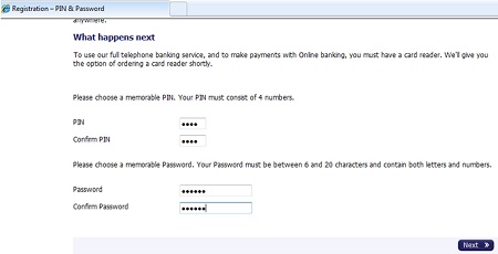 Confirm pin and password