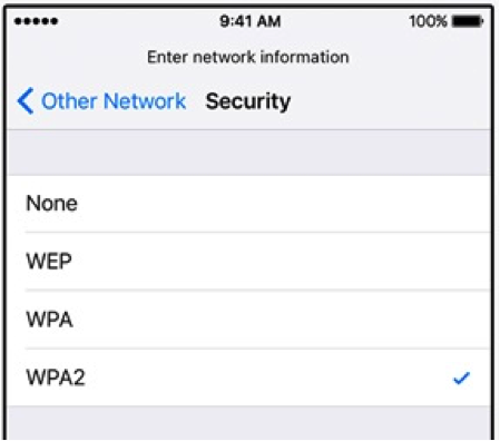 Wifi settings iphone