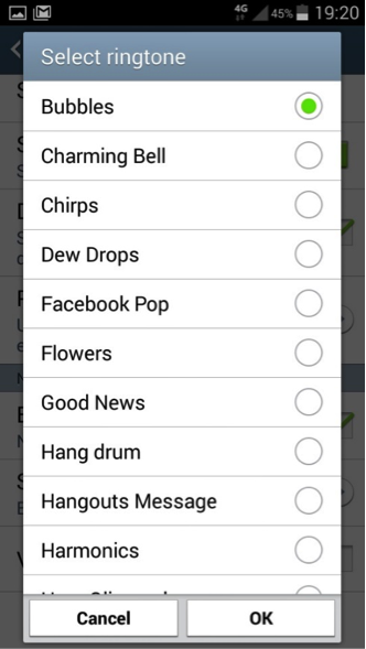 Ringtone selection