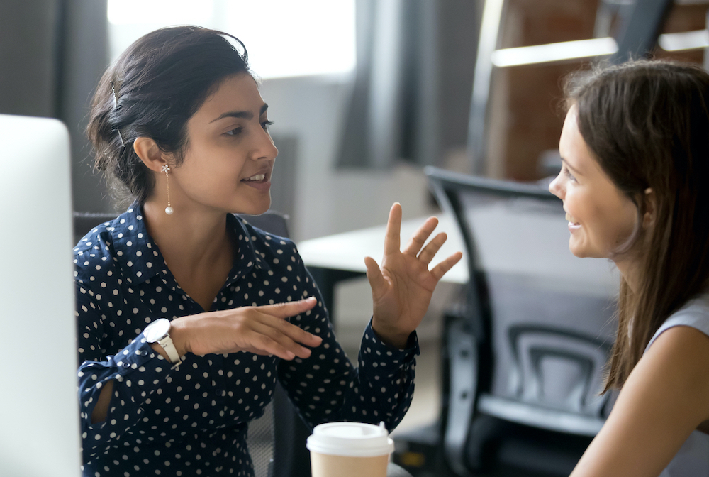 two women in an office