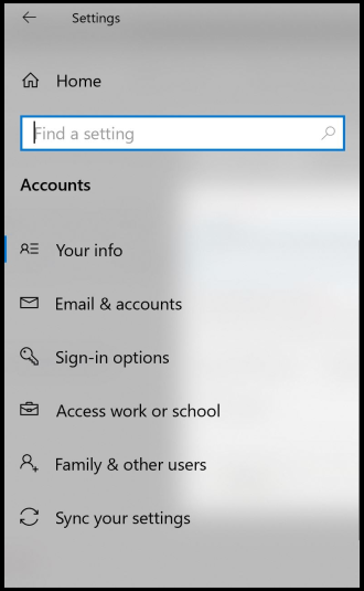 Select Family and other users option