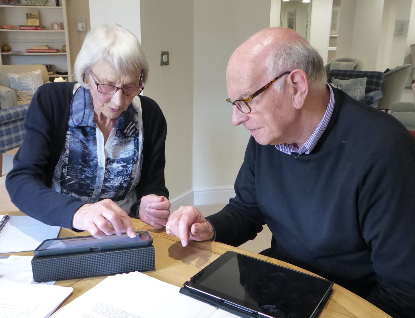 couple looking at a computer