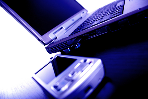 Laptop and phone