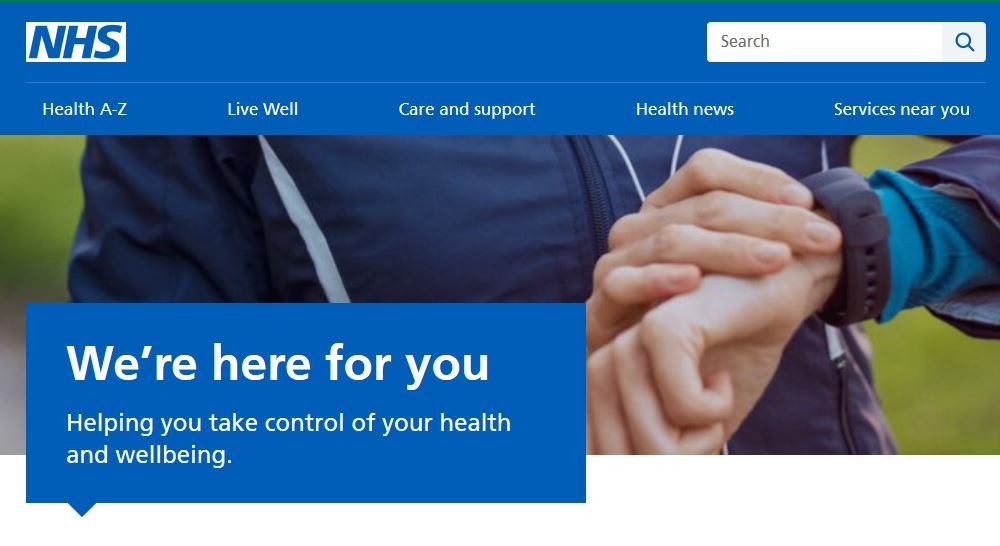 NHS website homepage