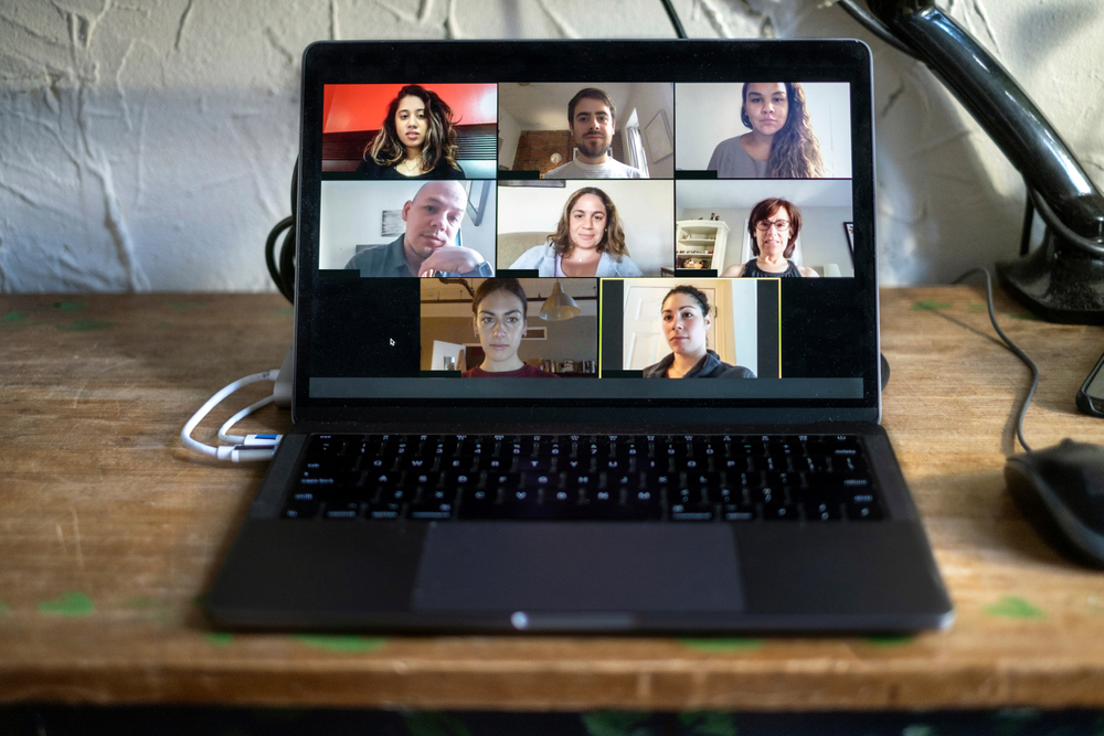 Video calling on a laptop