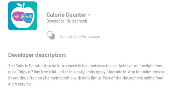 Calorie counter app