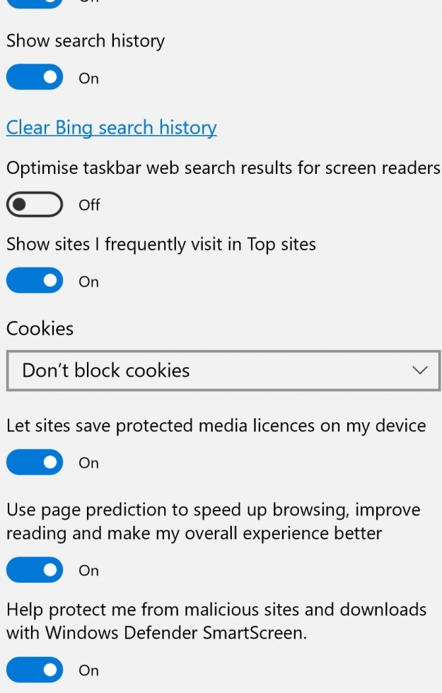 picture of windows 10 settings