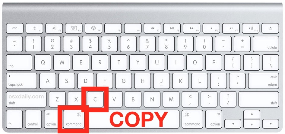 copy and paste on Mac